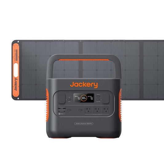 Jackery Solar Generator 1500 PRO 200W, 1512Wh Power Station with 1x200W Solar Panel, Fast Charging in 2 Hours, Intelligent BMS, Dual PD 100W Ports for RV Outdoor Camping & Power Outages Solar Generator 1500Pro 200W