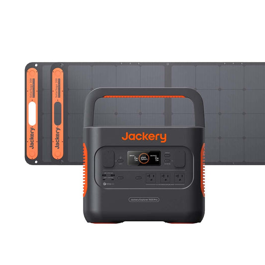 Jackery Solar Generator 1500 PRO 400W, 1512Wh Power Station with 2x200W Solar Panels, Fast Charging in 2 Hours, Intelligent BMS, 2xPD 100W Ports, Power for RV Outdoor Camping & Outages Solar Generator 1500Pro 400W