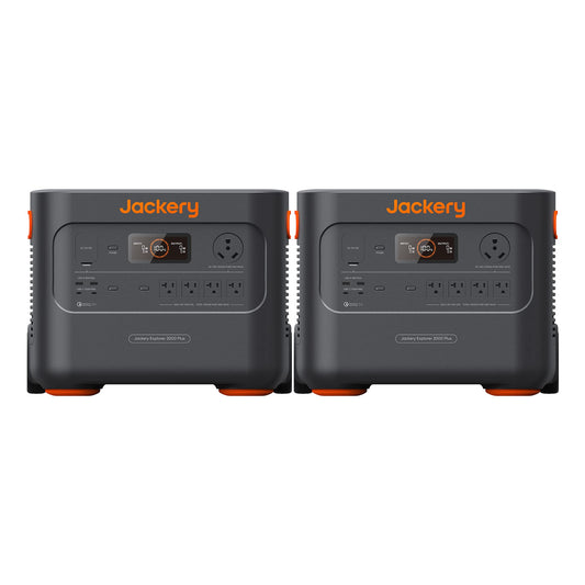 Jackery Explorer Kit 4000 Plus, 2X Portable Power Station Explorer 2000 Plus, Solar Generator with 4085Wh LiFePO4 Battery 6000W Output, Compatible with Solar Panel for Outdoor RV Camping & Emergency