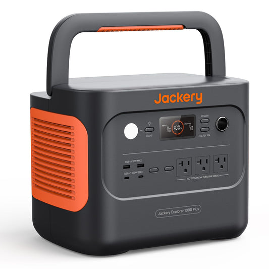 Jackery Explorer 1000 Plus Centrale électrique portable, générateur solaire 1264 Wh (panneau solaire non inclus) avec sortie 2000 W, extensible à 5 kWh pour le camping, les voyages en voiture et la sauvegarde à domicile 