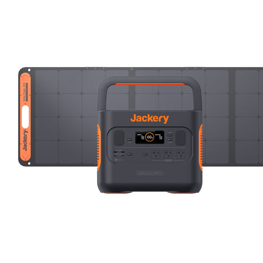 Jackery Solar Generator 2000 PRO 2160Wh Capacity with 1XSolar Panel SolarSaga 200W, 3x2200W AC Outlets, Fast Charging, Ideal for Home Backup, Emergency, RV Outdoor Camping Solar Generator 2000Pro 200W