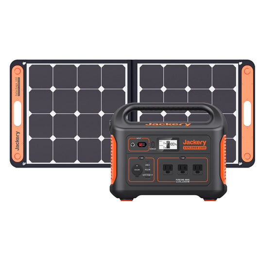 Jackery Solar Generator 1000 | Explorer 1000 + SolarSaga 100W | 3x110V/1000W AC Outlets | Lithium Battery Pack | RV/Van Camping & Outages