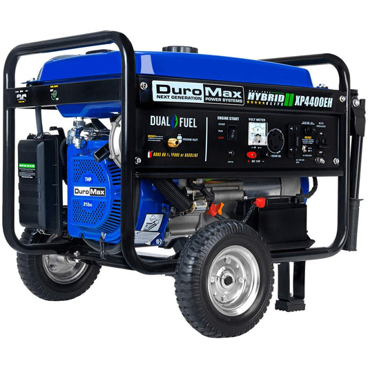 DuroMax XP4400EH Dual Fuel Portable Generator | 4400W | Gas/Propane | Electric Start | Camping & RV Ready | 50 State Approved | Blue/Black