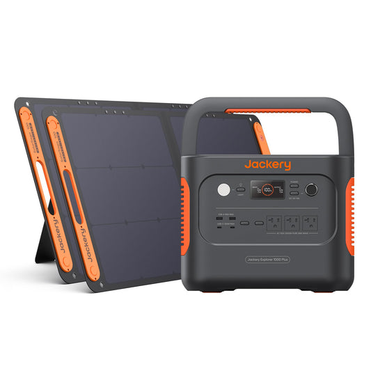 Jackery 1000 Plus Solar Generator, 1264Wh Portable Power Station with 2xSolarSaga 100W Solar Panels, 2000W Output Expandable Home Backup Power for Off-grid Living, Outdoor Camping and Exploration Solar Generator 1000 Plus 200W