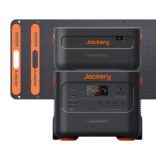 Jackery Solar Generator 4000 Kit, Explorer 2000 Plus and 1X PackPlus E2000 Plus Expandable Battery with 2X200W Solar Panel, 4085 Wh LiFePO4 Battery 3000W Output for Outdoor RV Camping & Home Emergency Solar Generator 2000 Plus Kit