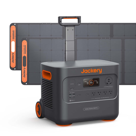 Jackery Solar Generator 3000 PRO 400W, 3024Wh Power Station with 2x200W Solar Panels, Fast Charging in 2.4 Hours, Intelligent BMS, 2xPD 100W Ports for RV Outdoor Camping & Power Outages Black, Orange Solar Generator 3000Pro 400W