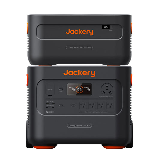 Jackery Explorer Kit 4000, Explorer 2000 Plus and 1X PackPlus E2000 Plus Expandable Battery, 4085 Wh LiFePO4 Battery with 3000W Output for Outdoor RV Camping and Home Emergency Explorer 2000 Plus Kit