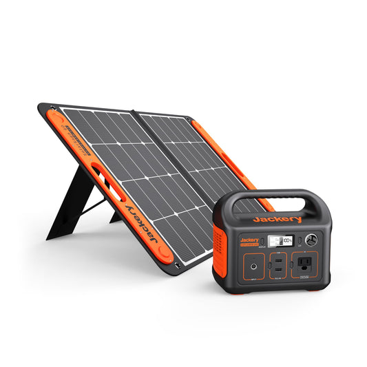 Jackery Solar Generator 240 100W, 240Wh Backup Lithium Battery with 1x100W Solar Panel, 110V/200W Pure Sine Wave AC Outlet, Solar Generator for Outdoors Camping Travel Hunting Emergency