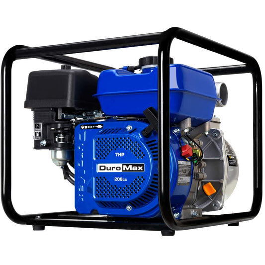 DuroMax XP652WP 208cc 158-Gpm 3600-Rpm 2-Inch Gasoline Engine Portable Water Pump, 50 State Approved, XP652WP, Blue 158-GPM 2-Inch Gas Pump