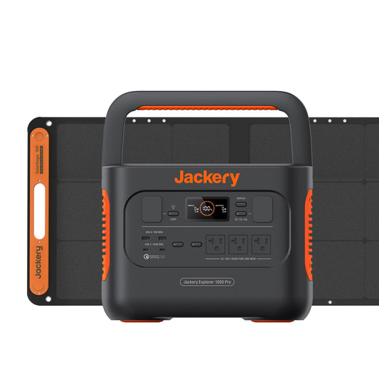 Jackery Solar Generator 1000 PRO 100W, 1002Wh Portable Power Station with 100W Solar Panel, Ultra-Charging System in 1.8H, Automotive-level BMS, 2xPD 100W Ports for RV Outdoor Camping & Outages Solar Generator 1000Pro 100w