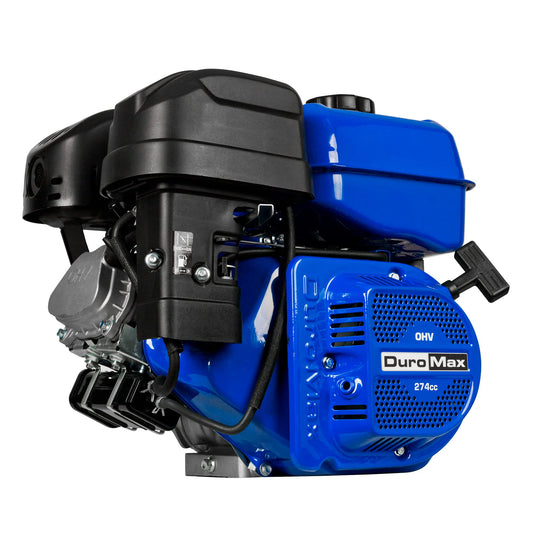 DuroMax XP9HP 274cc 1-Inch Shaft Recoil Start Gasoline Engine, Blue 274cc Gas