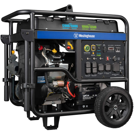 Westinghouse Outdoor Power Equipment 15000 Peak Watt Dual Fuel Home Backup Portable Generator, Remote Electric Start, Transfer Switch Ready, Gas and Propane Powered, CARB Compliant 15000W Dual Fuel