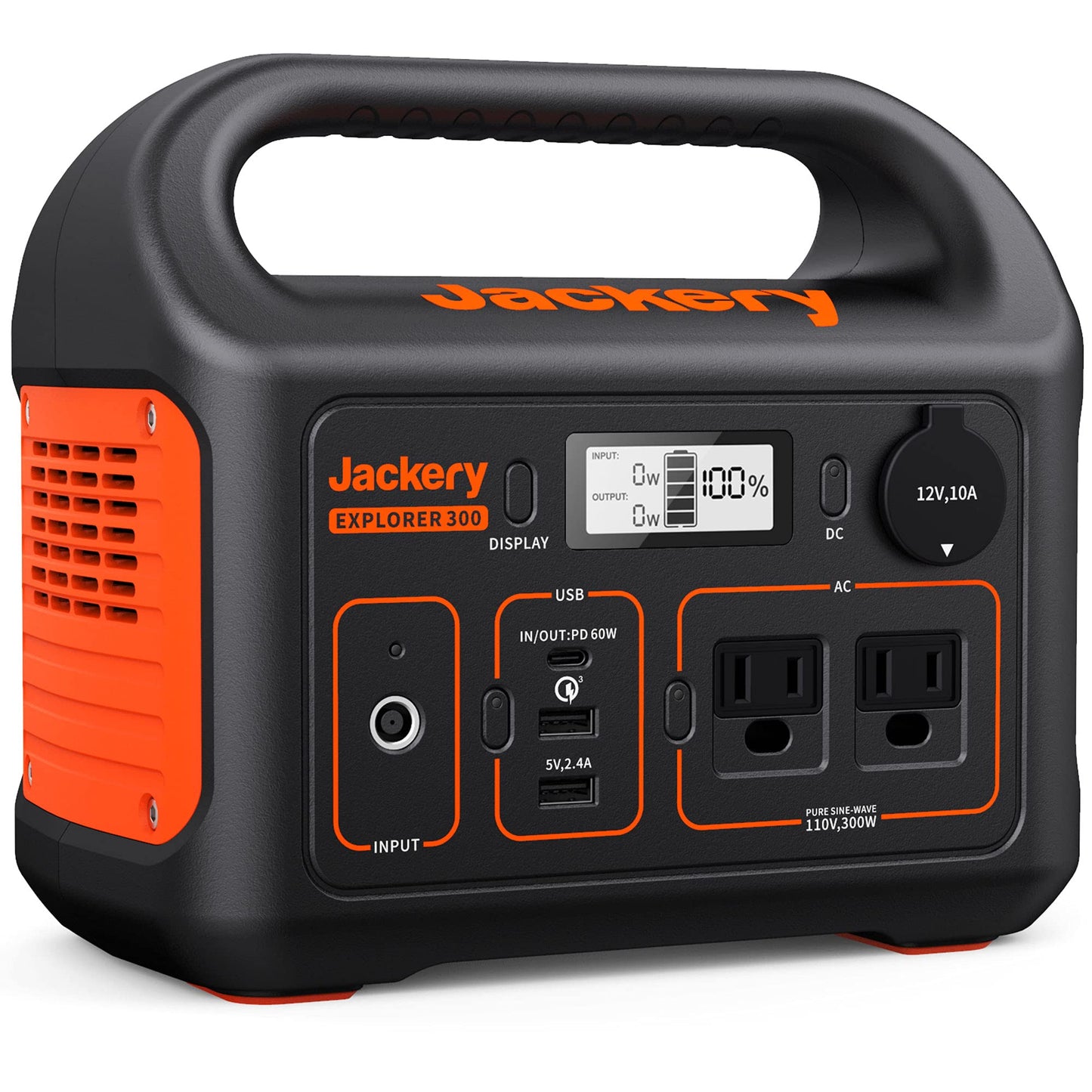 Jackery Portable Power Station Explorer 300, 293Wh Backup Lithium Battery, 110V/300W Pure Sine Wave AC Outlet, Solar Generator (Solar Panel Not Included) for Outdoors Camping Travel Hunting Blackout Portable Power Station 300