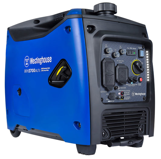 Westinghouse Outdoor Power Equipment 3700 Peak Watt Super Quiet Portable Inverter Generator, Wheel & Handle Kit, RV Ready 30A Outlet, Gas Powered, CO Sensor, Parallel Cord Included 3700W