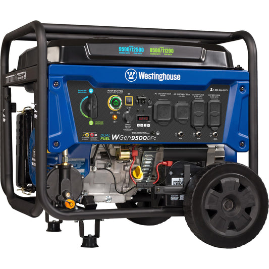 Westinghouse 12500W Dual Fuel Backup Generator, Remote Start, CO Sensor, CARB Compliant