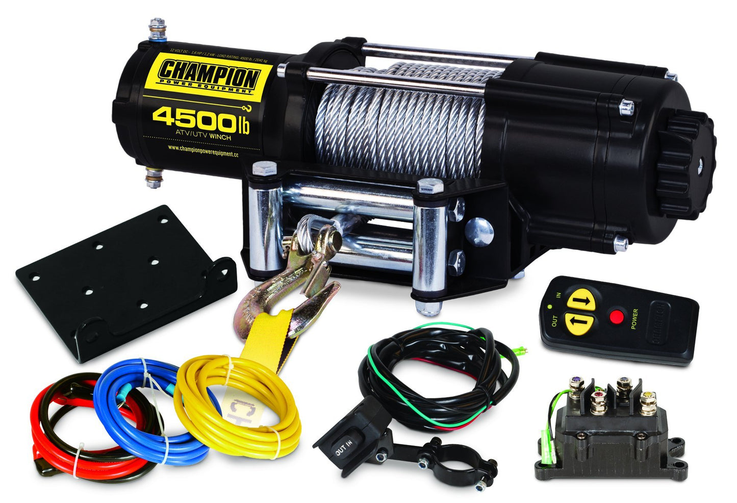 Champion Power Equipment-14560 4 500 lb. Kit de treuil sans fil ATV/UTV 4500 lb + ATV/UTV + guide-câble à rouleau 