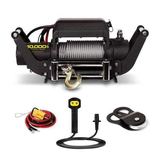 Champion 10,000-lb. Truck/SUV Winch Kit with Speed Mount and Remote Control 10,000 lb + Truck/SUV + Roller/Speed