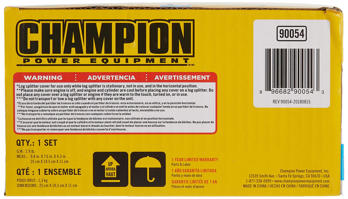 Champion Weather-Resistant Storage Cover for 15-27-Ton Log Splitters 15 - 27 Ton + Vinyl + Drawstring