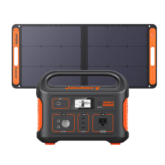 Jackery Solar Generator Explorer 500, 518Wh Portable Power Station Mobile Lithium Battery Pack with 1xSolarSaga 100 for RV Road Trip Camping, Outdoor Adventure Solar Generator 500