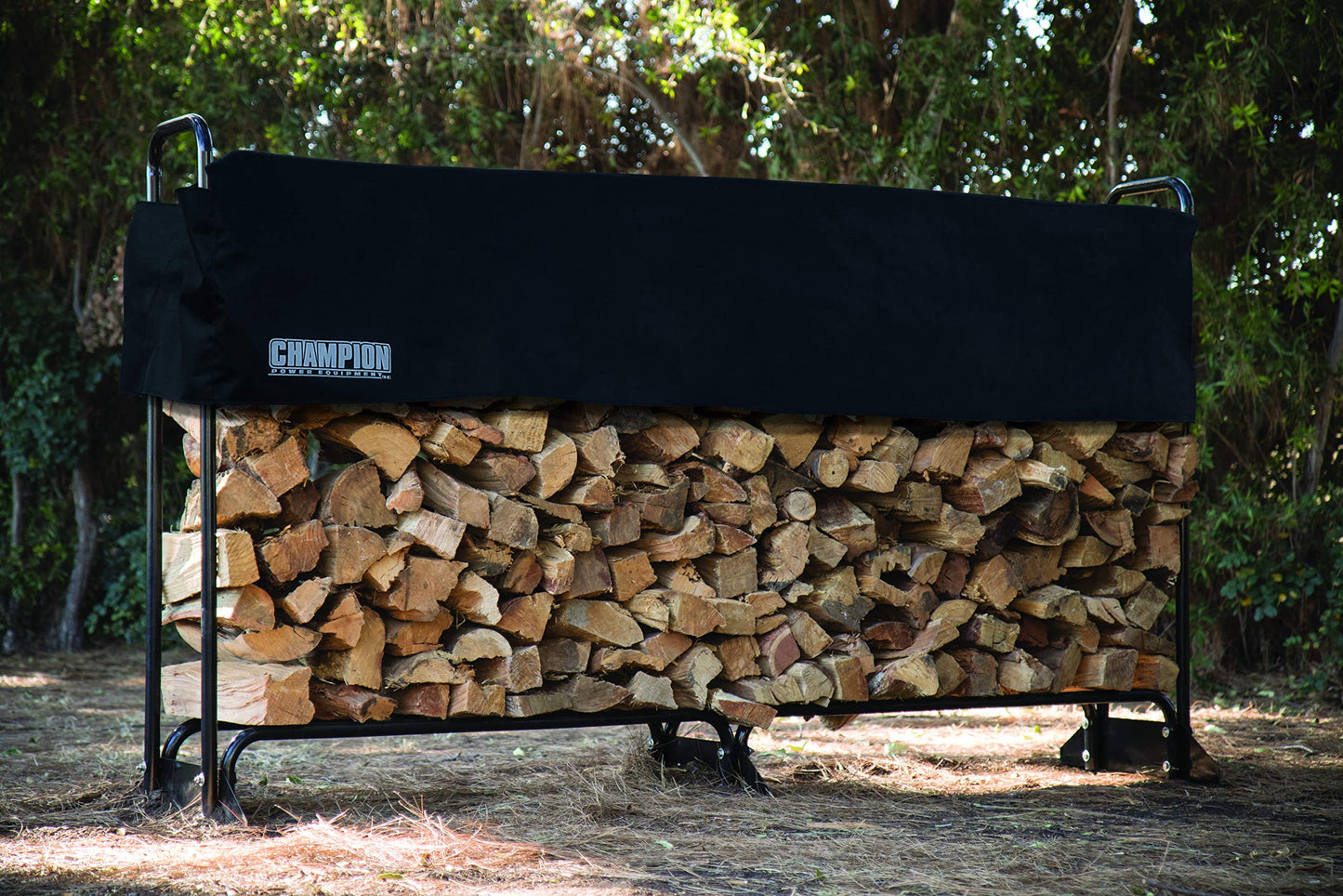 Champion 96-Inch Firewood Rack Cover 96 inch + Canvas + Easy-Open Straps