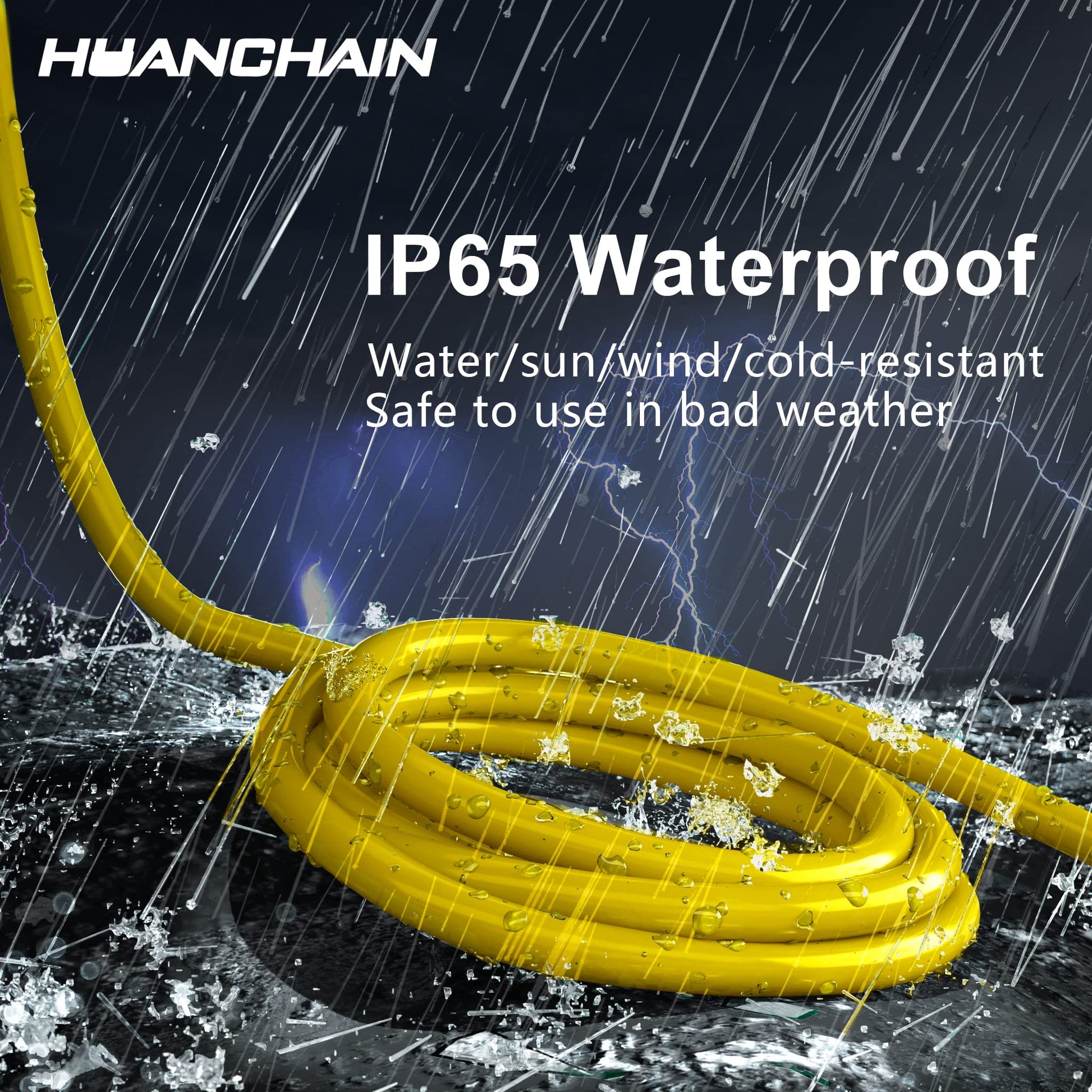  HUANCHAIN 250 ft Outdoor Extension Cord Waterproof 12